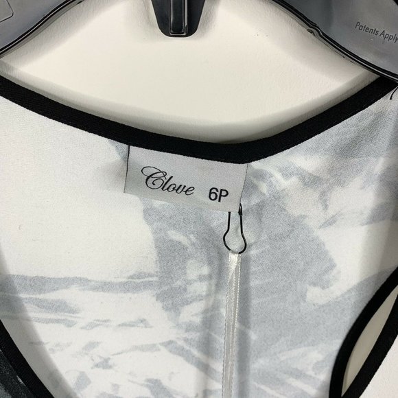 NWT Glove Womens 6P Petite Black/White Sleeveless Dress - Picture 2 of 5